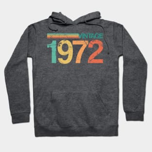 Vintage 1972 - 51st Birthday Gift - Nostalgic Birth Year Typography Hoodie